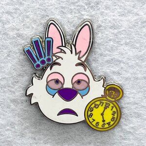 🔮 5/$25 Disney Alice in Wonderland White Rabbit I'm Late Emoji Pin‎